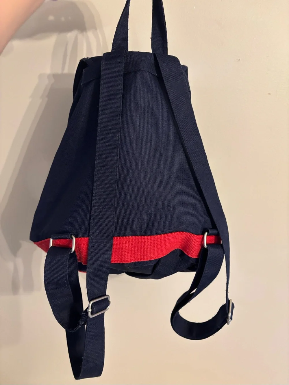 Vintage 90s Tommy Hilfiger Canvas Backpack - Classic Spell out Flag Bag